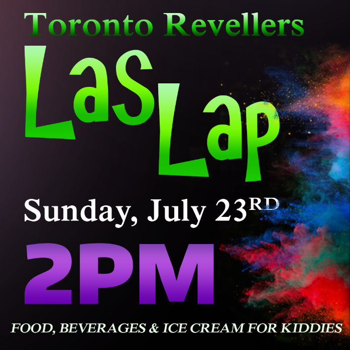 Las Lap flyer with colored powder for the Toronto Revellers